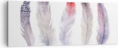 Produktbild von Bild auf Leinwand - Leinwandbild - Feder Tier Vogel Komposition - 140x50cm - Wand Bild - Wanddeko - Leinwanddruck - Bilder - Kunstdruck - Wanddekoration - Leinwand bilder - Wandkunst - AB140x50-2951