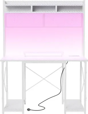 Immagine prodotto di Tavolo da gioco con illuminazione a LED - 120x60 cm - Scrivania con porta USB e presa di corrente per giocatori