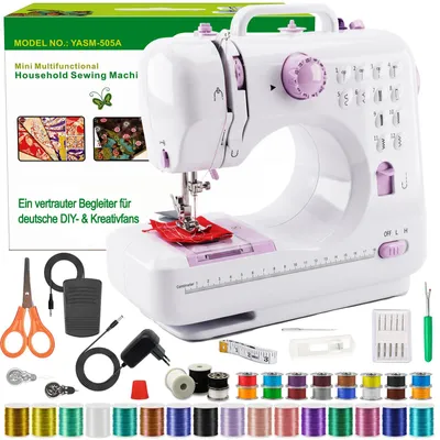 Mini-Nähmaschine, 12 Stiche, Freiarmsystem, 2 Geschwindigkeiten, inkl. Zubehör