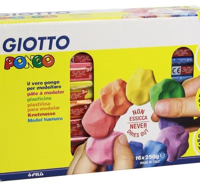Productafbeelding van Giotto Modelleerklei, 16 blokken van 250 gram, verschillende kleuren
