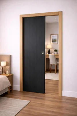 Immagine prodotto di Porta scorrevole in Rovere Grigio H204 x L93 cm, a scomparsa, kit finitura Gd Menuserie
