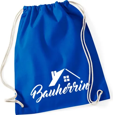 Produktbild von Huuraa Turnbeutel Bauherrin 12 Liter Bright Royal Baumwolle Rucksack Geschenkidee