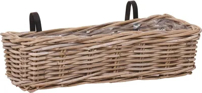 Immagine prodotto di Fioriera da balcone SACADA in rattan naturale 57x18x14 cm