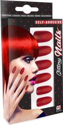 Image de Faux ongles autocollants 12 pièces rouge giltzernd - taille unique
