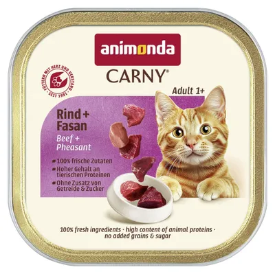 Produktbild von ANIMONDA CARNY Katzenfutter, Feuchtfutter, Rind und Fasan, 85g