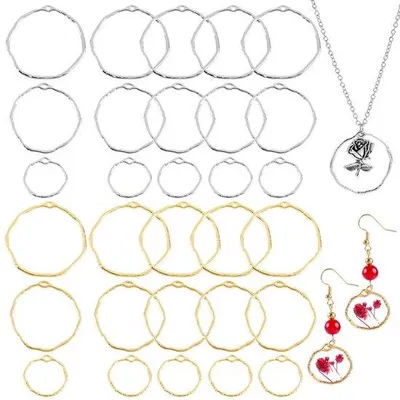 Image de Pendentifs ronds - Attache ouverte - 60 pièces en 3 tailles
