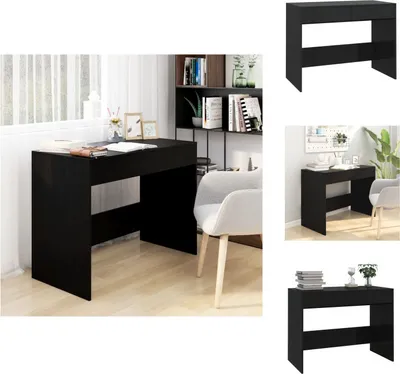 Zdjęcie produktu dla vidaXL Biurko czarne 101x50x76,5 cm materiał drewnopochodny - Biurka