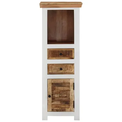 Produktbild von vidaXL Highboard Braun & Weiß 40x30x110 cm Massivholz Mango und Akazie