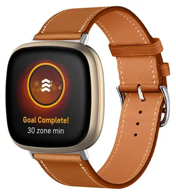 Produktbild von By Qubix passend für Fitbit Versa 3/4 & Sense 1/2 Lederarmband - Braun