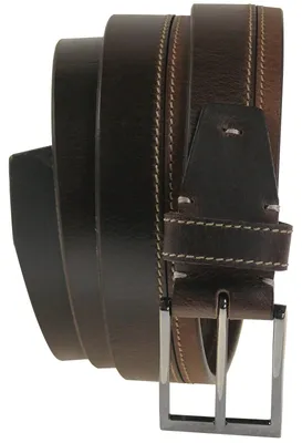 Produktbild von Harrys-Collection Herren Büffelleder Gürtel, dunkelbraun, W 145 = L 159