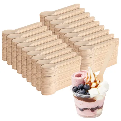 800 Holz-Dessertlöffel, 16 cm, Einweg, für Partys & Catering