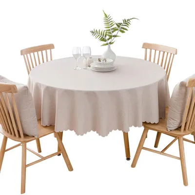 Produktbild von Runde Tischdecke Baumwolle Leinen Khaki Ø 280 cm