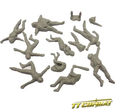 Produktbild von Unbemalter Resin-Figuren-Modellbausatz mit 10 Leichen und 2 Körperteilen