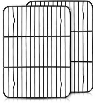 Image de Grille de cuisson en acier inoxydable, 2 pièces, petite, 22 x 15,8 cm, revêtement antiadhésif