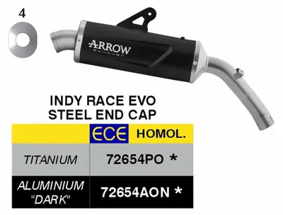 Image de Échappement slip-on Indy Race EVO en aluminium noir homologué ARROW pour Voge Valico 900DSX
