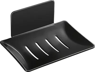 Obrázek produktu pro Držák na mýdlo z nerezové oceli do sprchy, černý, samolepicí