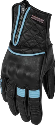 Productafbeelding van Rusty Stitches Lilly damesmotorhandschoenen, zwart/blauw, maat XL