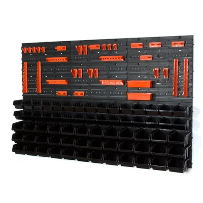 Productafbeelding van 66 Stapelboxen met wandplank, 120 x 80 cm | opslagplanken, wandplanken
