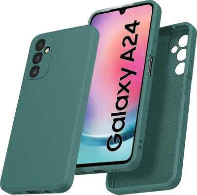 Immagine prodotto di Custodia per Samsung Galaxy A24 4G Custodia in gomma antiurto in silicone liquido morbido verde notte