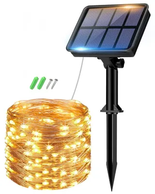 Obrázek produktu pro Solární světelný řetěz venkovní - 8 m - 80 LED - Teplá bílá - Venkovní