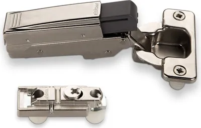 Produktbild von 1 x CLIP Standardscharnier 107° Eckanschlag + Montageplatte + Dämpfer zum Schrauben oder Einpressen(Inserta)