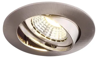 Produktbild von Einbaurahmen Nickel satiniert 808S Ø75 mm für GU10/MR16 – schwenkbar, rostfrei, Alu-Druckguss