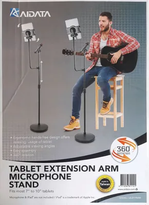 Produktbild von Aidata- Tablet-Verlängerungsarm Mikrofonständer US2119WM schwarz