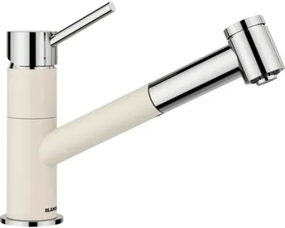 Produktbild von Blanco Einhebel Küchenarmatur mit herausziehbaren Auslauf KANO-S VARIO chrom softweiß matt glänzend 527966