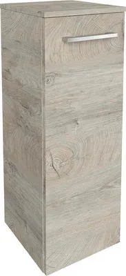 Zdjęcie produktu dla FACKELMANN szafka midi B.STYLE / Szafka łazienkowa z zawiasami z cichym domykiem / Wymiary (szer. x wys. x gł.): ok. 30,2 x 82,6 x 32 cm / Wysokiej jakości szafka łazienkowa / Zawias drzwi lewy / Korpus i front: szary