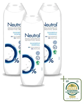 Immagine prodotto di 3 flaconi di shampoo neutro al 0% per capelli normali - 250 ml - confezione risparmio - 3 pezzi