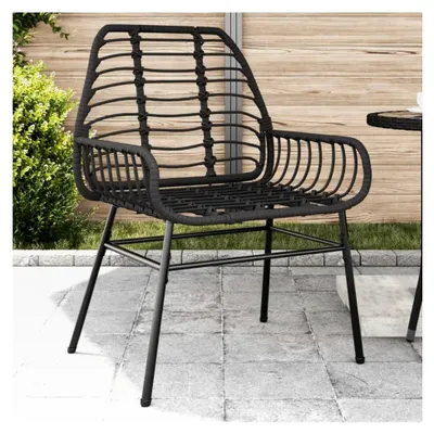 Produktbild von Gartenstühle, 2 Stück, schwarz, Poly-Rattan
