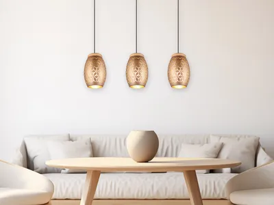 Image de Suspension BIDAR marron - nuances de marron, 3xE27x28W, métal, dim. : 150x71x15 cm, IP20, RL