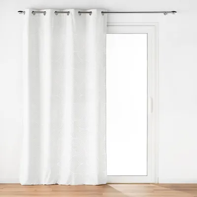 Produktbild von Innendekoration – Vorhang mit Ösen (135 x 260 cm), Farbe: Weiß, Material: Samt mit Devoré-Effekt