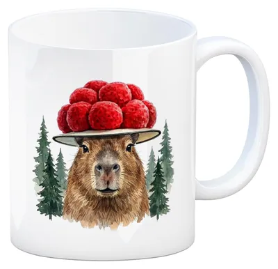 Produktbild von Capybara mit Bollenhut Kaffeebecher Schwarzwald Motiv