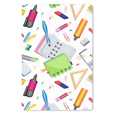 Produktbild von MuchoWow® Mauspad Mousepad Muster - Schule - Bleistift 18x27 cm - Mousepads - Maus Mat - Pad - Mausunterlage