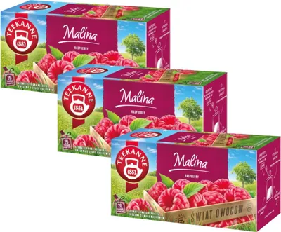 Produktbild von Teekanne Himbeere Tee 3x 20 Teebeutel - Himbeer Früchtetee Mischung Ländertee
