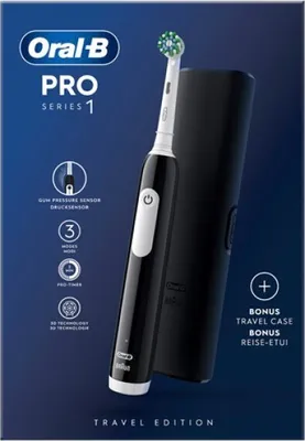 Image de 1 Brosse à Dents Électrique Oral-B Pro 1 Cross Action Noire avec Étui