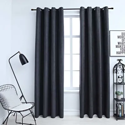 Immagine prodotto di The Living Store Tende oscuranti con occhielli in metallo 2 pz. Antracite 140x245 cm