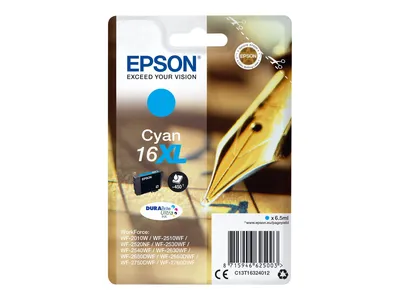 Produktbild von Epson Pen and crossword Singlepack Cyan 16XL DURABrite Ultra, High (L) Yield, Cyan, 6,5 ml, 1 Stück(e), 450 Seiten, Einzelpackung