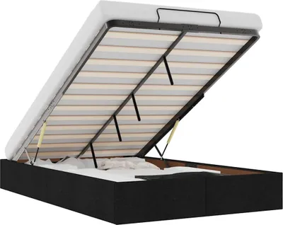 Image de vidaXL Lit ottoman sans matelas noir 120x200 cm Tissu