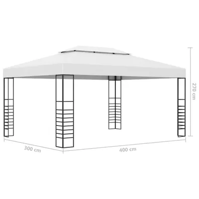 Obrázek produktu pro vidaXL Altán s LED pohádkovými světly 4x3x2,7 m bílý
