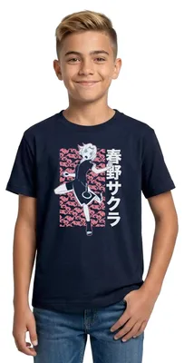 Produktbild von Spreadshirt Naruto Cooles Design Mit Sakura Teenager T-Shirt, 152/164 (12-14 Jahre), Navy