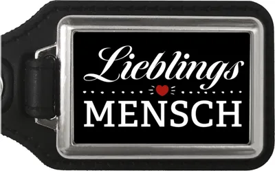 Produktbild von Lieblingsmensch Schlüsselanhänger mit Kunstleder-Anhänger in schwarz