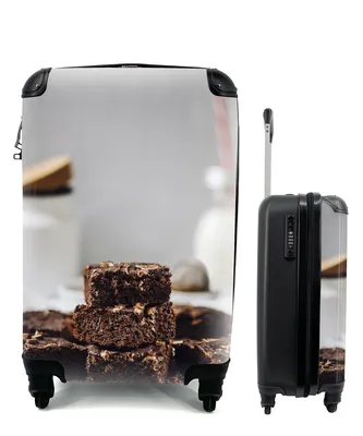 Obrázek produktu pro Kufr Příruční zavazadlo na kolečkách Malý cestovní kufr na 4 kolečkách Domácí brownies - Velikost kabiny < 55x40x23 cm a 55x40x20 cm - Fotobrašna -