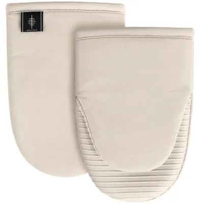 Imagen del producto de Guantes de horno de silicona, resistentes al calor, color blanco, paquete de 2, para la cocina