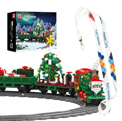 Produktbild von Mould King Weihnachtszug Bausteine 922 Teile Zug mit Weihnachtsbaum