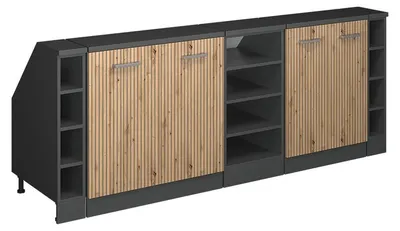 Produktbild von Küchenschrank für Dachschrägen Vicco R-Line Artisan-Eiche 210 cm 5er Set Schrankkorpuss 60 cm Tiefe, Model 60140