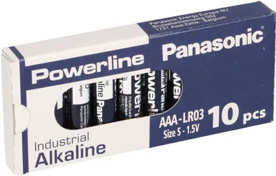 Immagine prodotto di 10x batteria MICRO AAA LR03 MN2400 PANASONIC POWERLINE INDUSTRIAL 1383 mAh confezione da 10