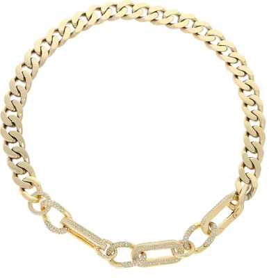 Produktbild von Swarovski Damen Halskette Dextera Statement, Gemischte Glieder, Weiß, Goldlegierungsschicht 5639332 S