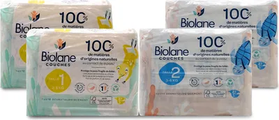 Produktbild von Biolane Babywindeln Größe 1 & 2 (2 bis 6 kg) - T1 x 54 Windeln & T2 x 54 Windeln